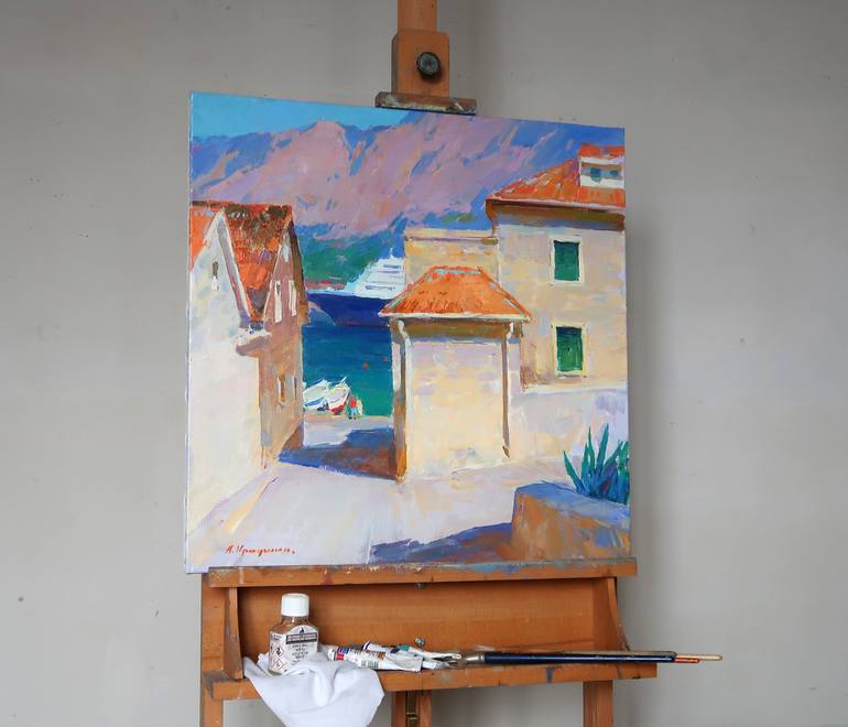 Original Impressionism Beach Painting by Aleksandr Kryushyn