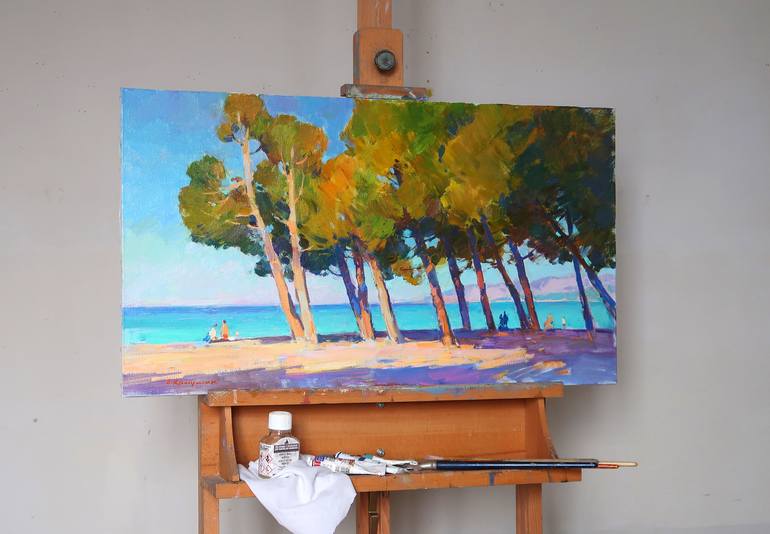 Original Beach Painting by Aleksandr Kryushyn