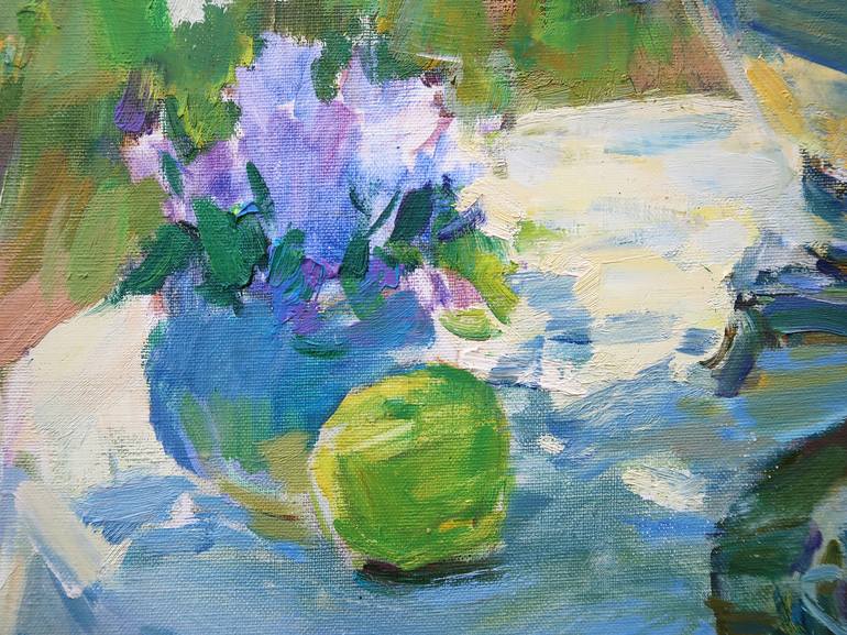 Original Impressionism Garden Painting by Aleksandr Kryushyn