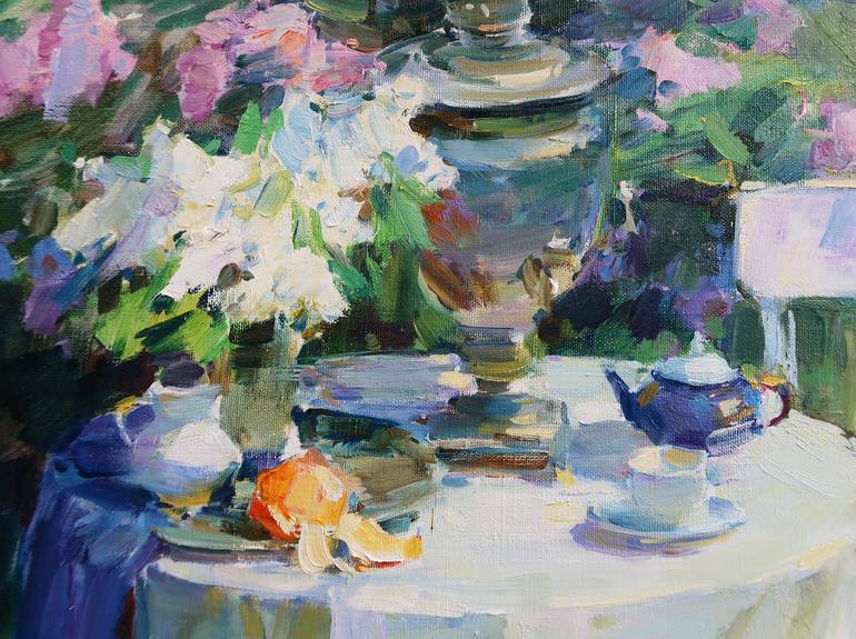 Original Impressionism Garden Painting by Aleksandr Kryushyn