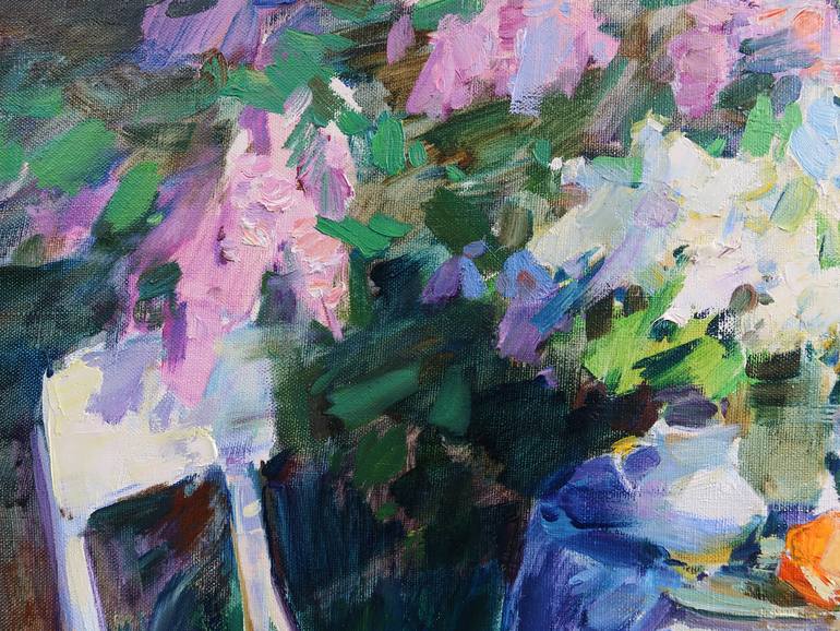 Original Impressionism Garden Painting by Aleksandr Kryushyn
