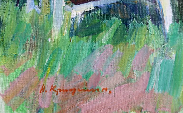 Original Impressionism Garden Painting by Aleksandr Kryushyn
