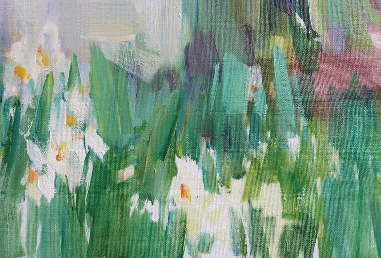 Original Impressionism Garden Painting by Aleksandr Kryushyn
