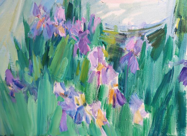 Original Impressionism Garden Painting by Aleksandr Kryushyn