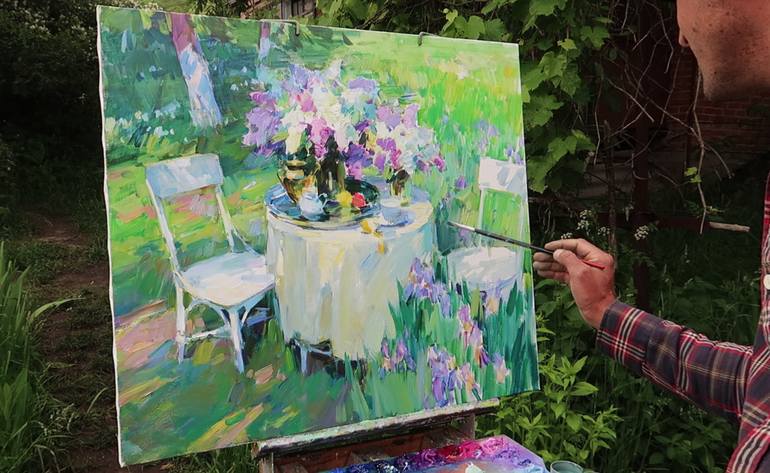 Original Garden Painting by Aleksandr Kryushyn