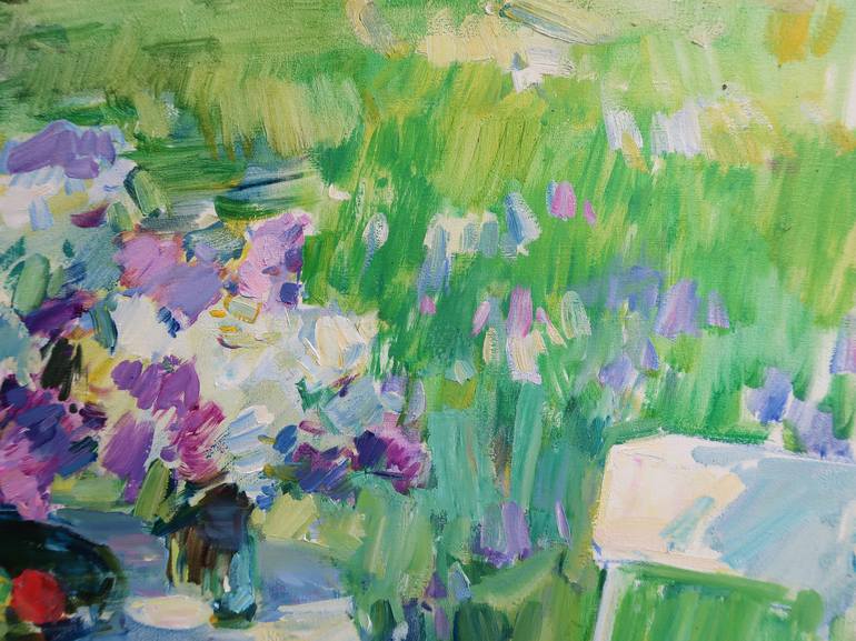 Original Impressionism Garden Painting by Aleksandr Kryushyn