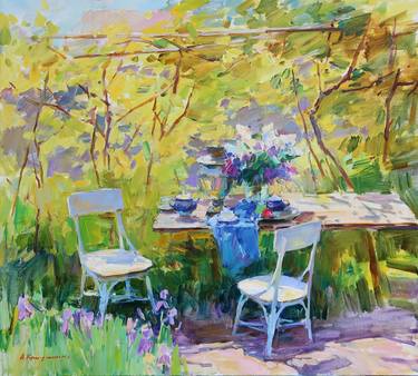 Original Impressionism Garden Paintings by Aleksandr Kryushyn