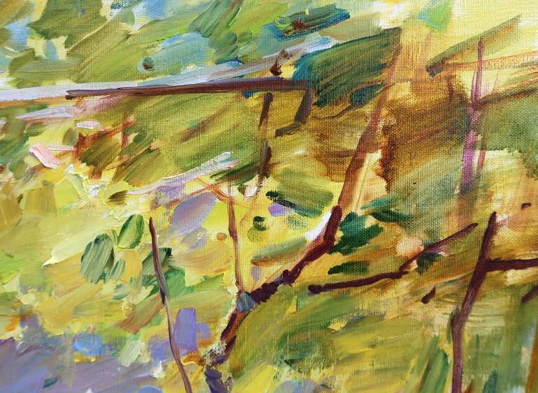 Original Impressionism Garden Painting by Aleksandr Kryushyn