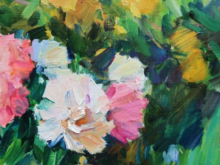 Original Impressionism Floral Painting by Aleksandr Kryushyn