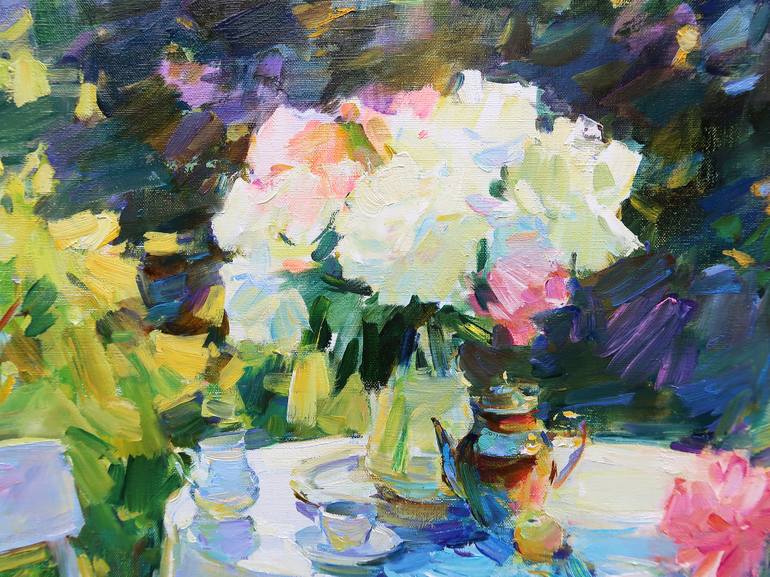 Original Impressionism Floral Painting by Aleksandr Kryushyn