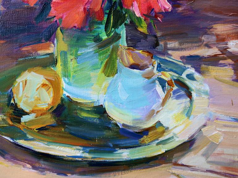 Original Impressionism Floral Painting by Aleksandr Kryushyn