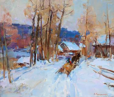 Original Impressionism Rural life Paintings by Aleksandr Kryushyn