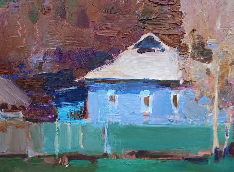 Original Impressionism Rural life Painting by Aleksandr Kryushyn