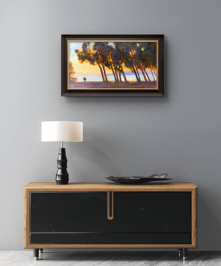 Original Art Deco Seascape Painting by Aleksandr Kryushyn