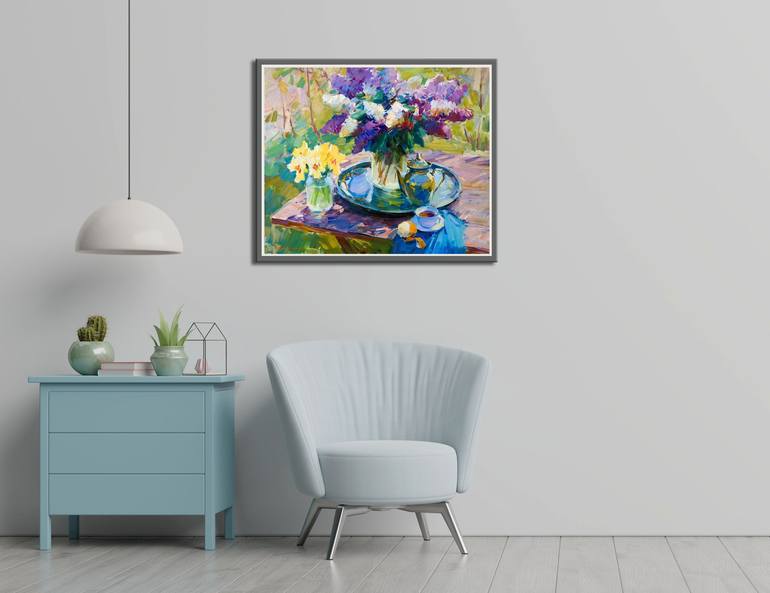 Original Impressionism Floral Painting by Aleksandr Kryushyn