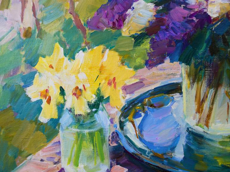 Original Impressionism Floral Painting by Aleksandr Kryushyn