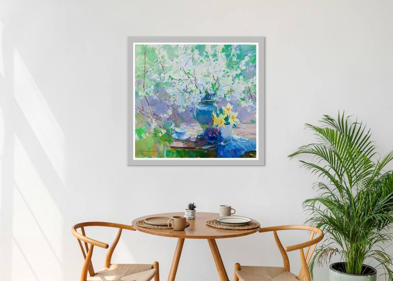 Original Impressionism Floral Painting by Aleksandr Kryushyn