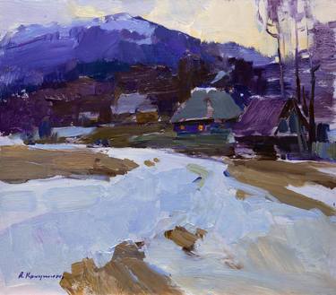 Original Impressionism Rural life Paintings by Aleksandr Kryushyn