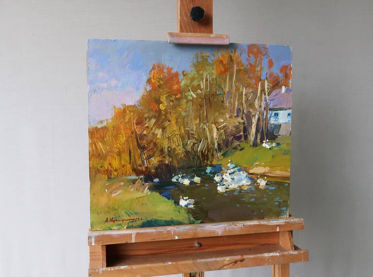 Original Impressionism Landscape Painting by Aleksandr Kryushyn