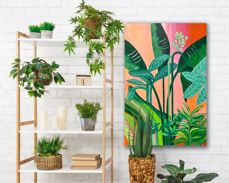 Original Abstract Garden Painting by Linda Bailey