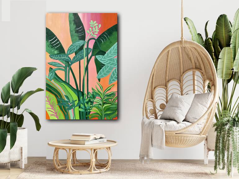 Original Abstract Garden Painting by Linda Bailey