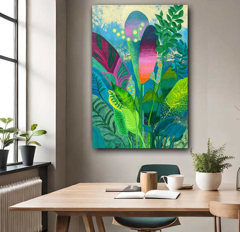 Original Abstract Garden Painting by Linda Bailey