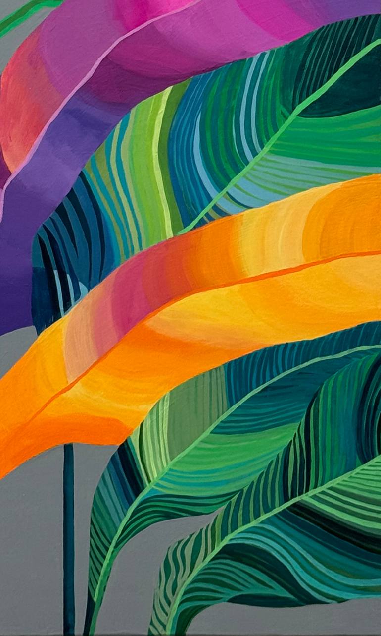 Original Abstract Botanic Painting by Linda Bailey