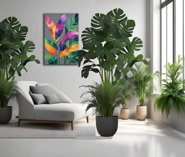 Original Abstract Botanic Painting by Linda Bailey