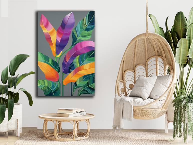 Original Abstract Botanic Painting by Linda Bailey
