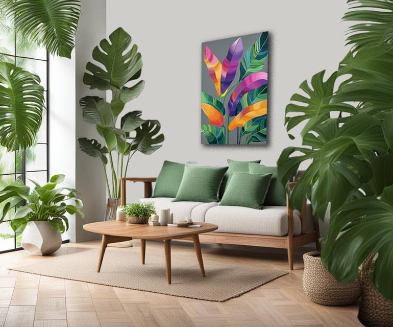 Original Abstract Botanic Painting by Linda Bailey