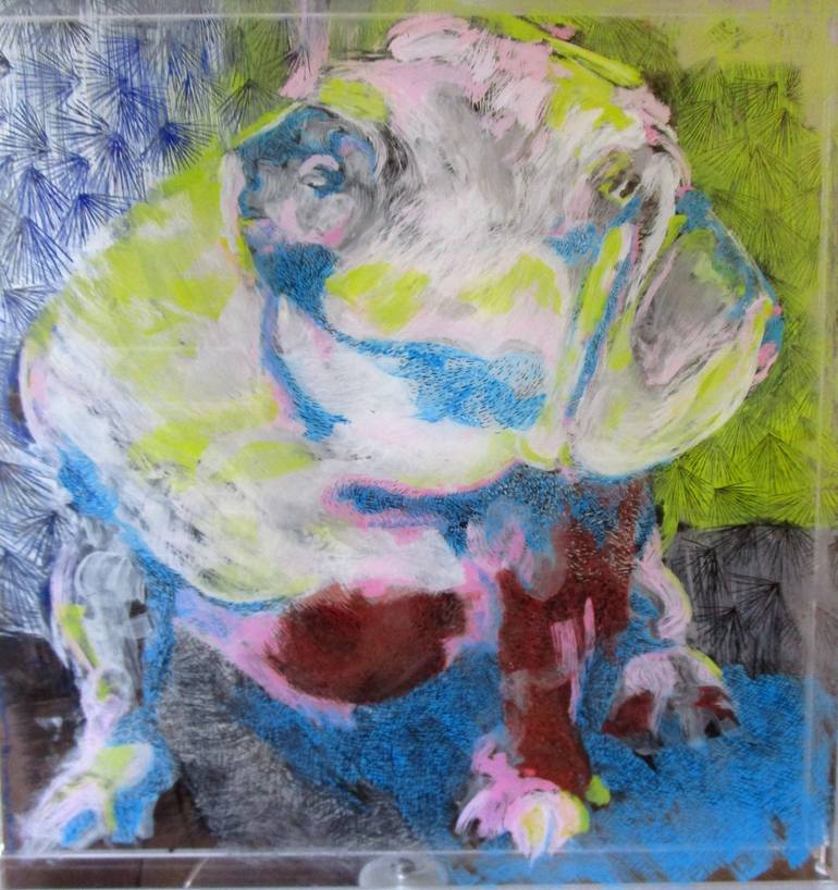 Original Abstract Expressionism Animal Painting by Perez Petriarte