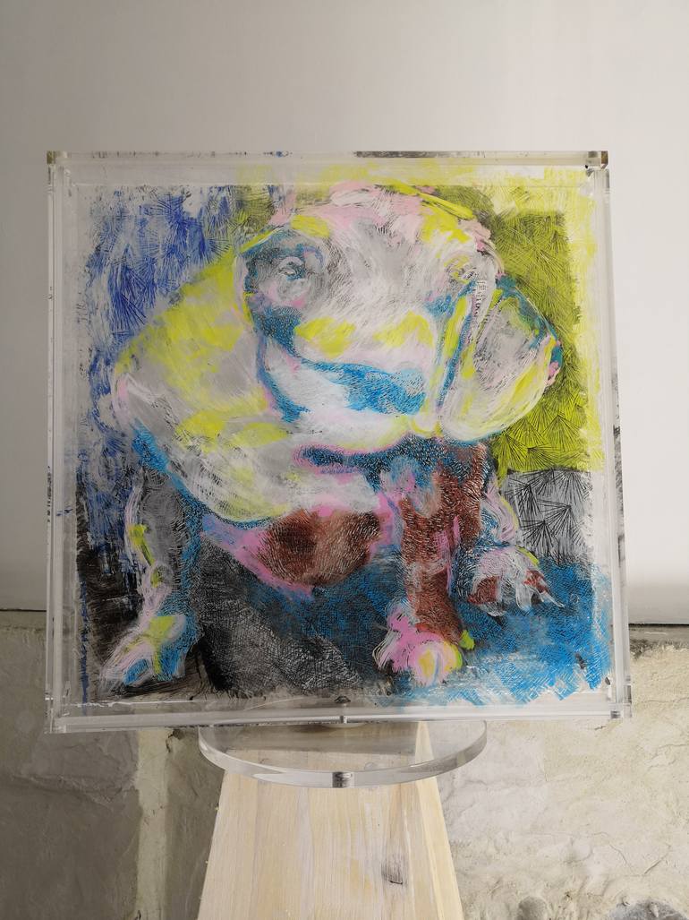 Original Abstract Expressionism Animal Painting by Perez Petriarte