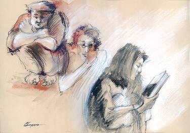 Original Figurative Education Drawings by Georgi Charaka