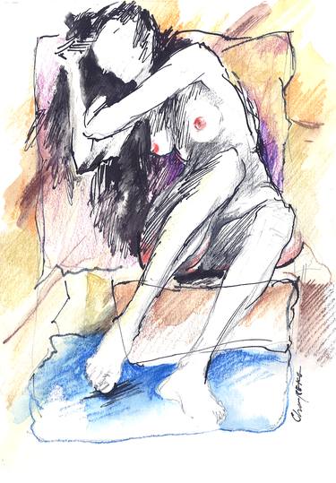 Print of Figurative Women Drawings by Georgi Charaka