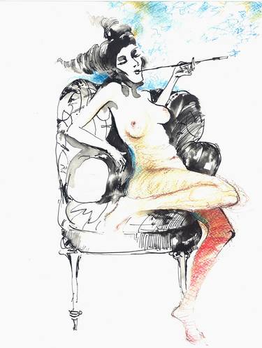 Original Figurative Nude Drawings by Georgi Charaka