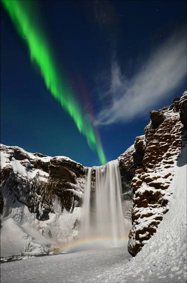 Aurora's Throne, Moonbow at Skogarfoss,Iceland thumb