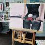 “What’s up, Bunny?” painting in artist studio