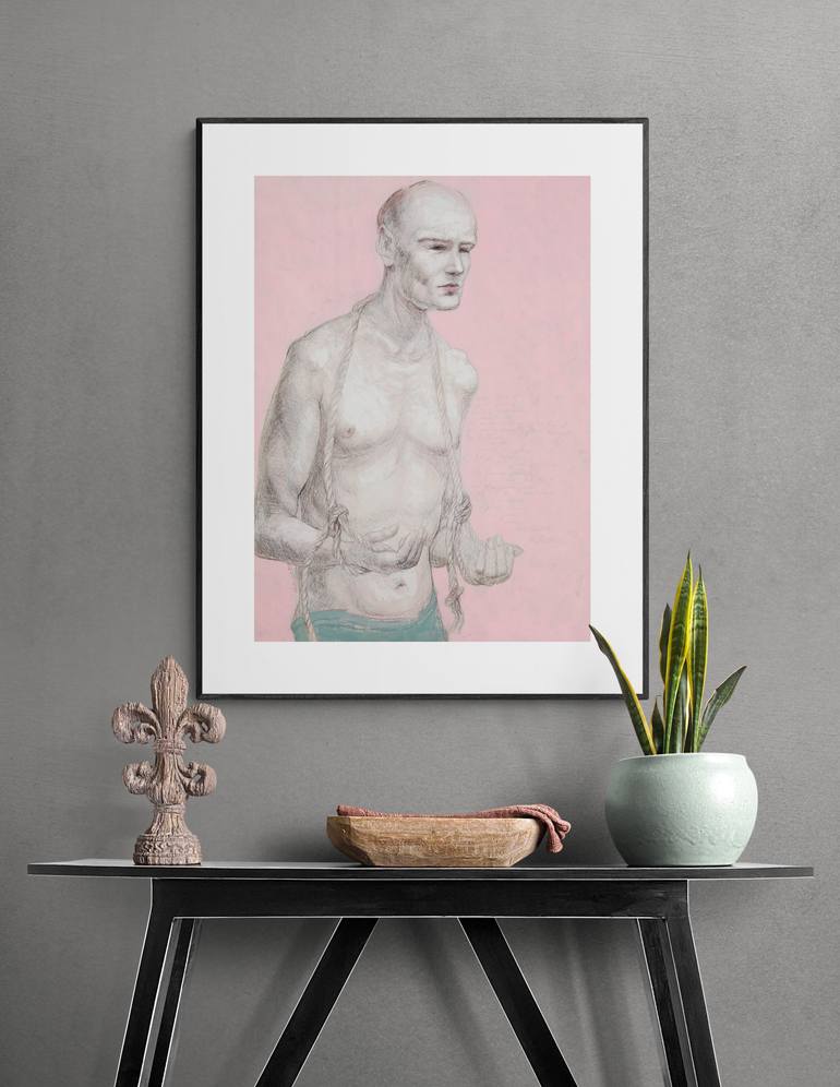 Original Figurative Men Drawing by Natalie Levkovska