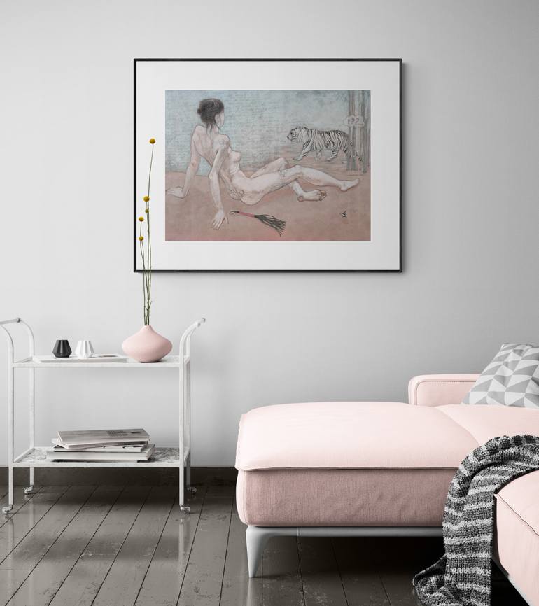 Original Figurative Nude Drawing by Natalie Levkovska