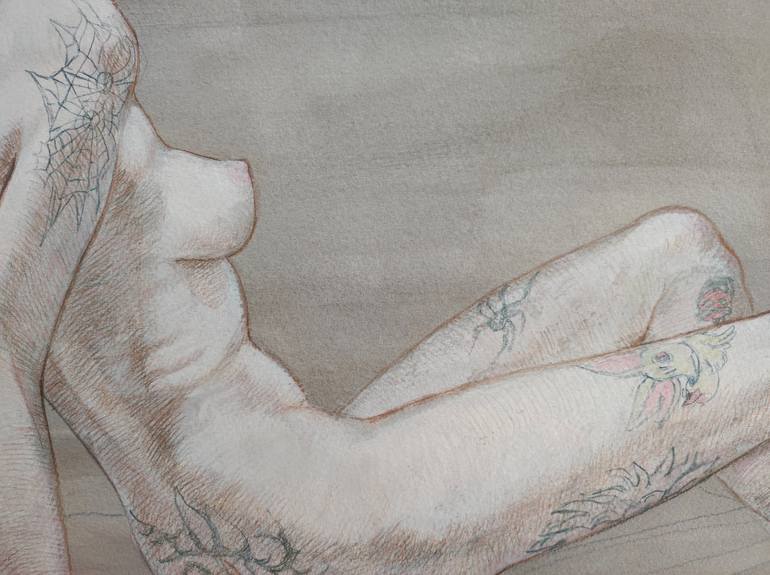 Original Figurative Nude Drawing by Natalie Levkovska
