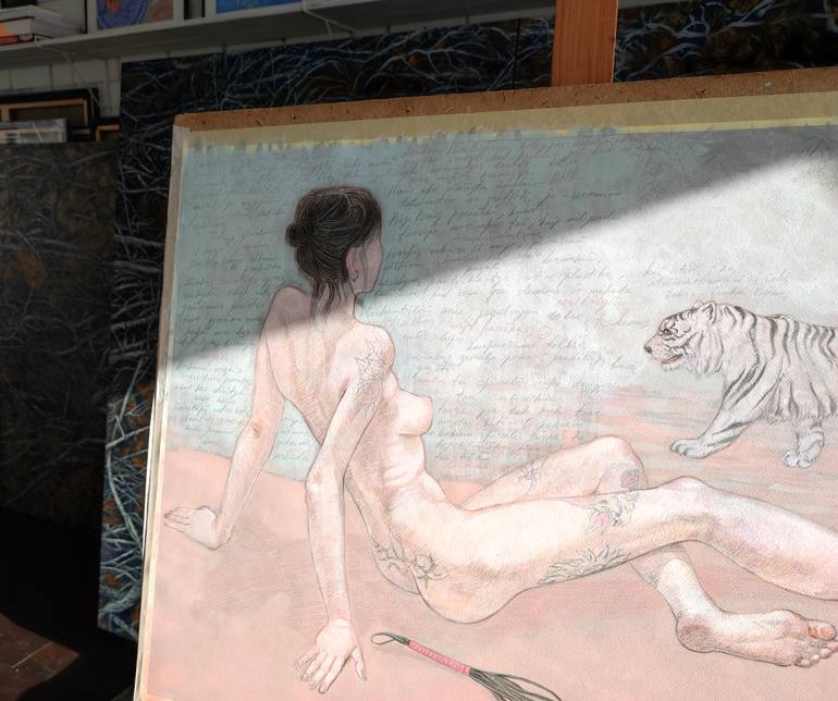 Original Figurative Nude Drawing by Natalie Levkovska