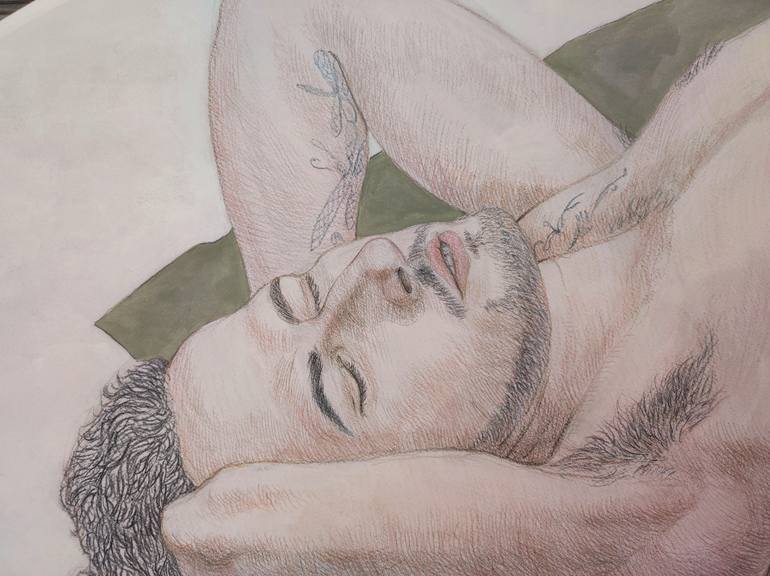 Original Figurative Men Drawing by Natalie Levkovska