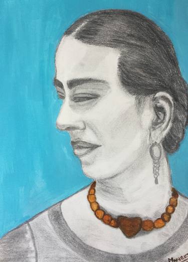 Original Expressionism Portrait Drawings by Maneet Kaur