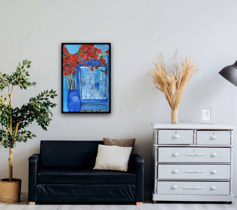 Original Art Deco Architecture Painting by Maneet Kaur