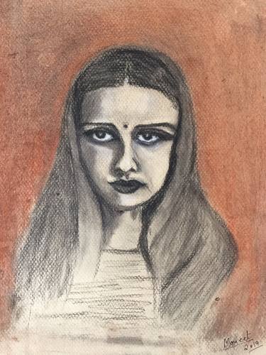 Print of Art Deco Portrait Drawings by Maneet Kaur