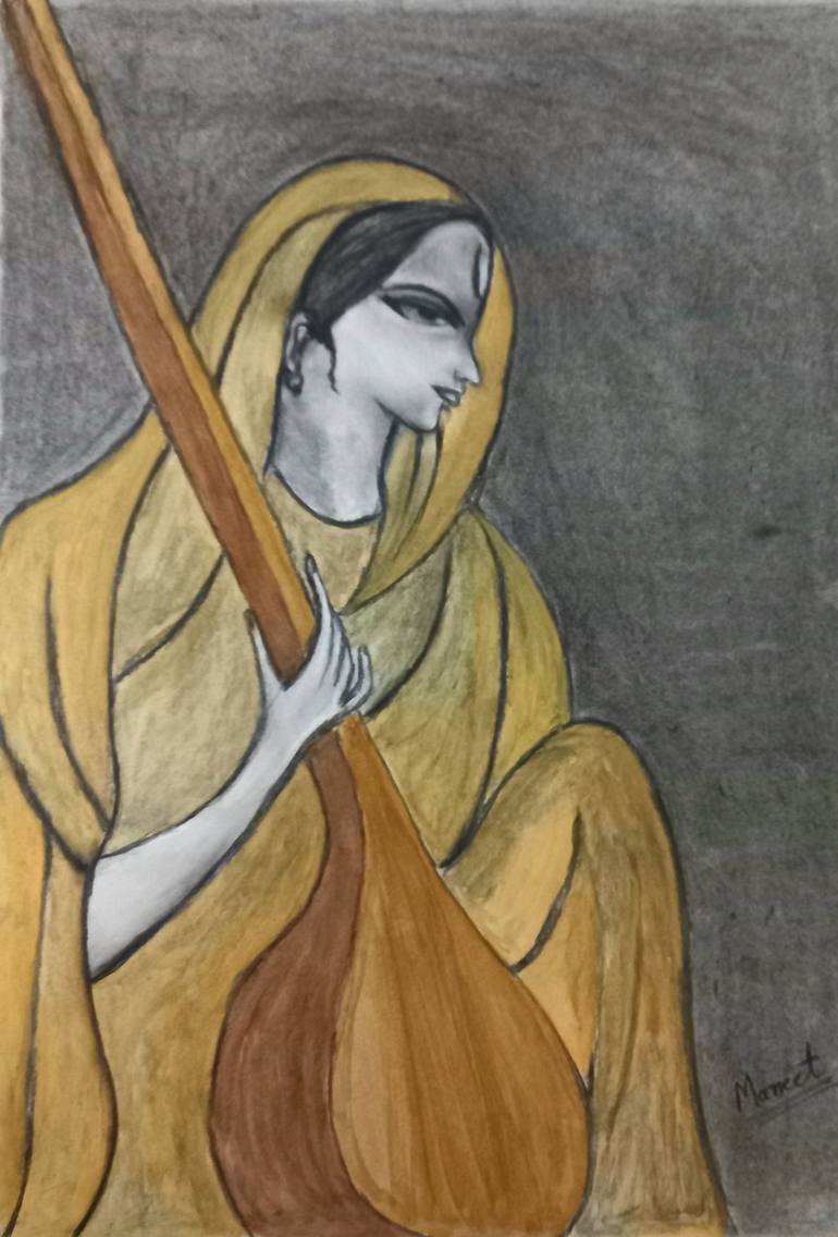 Meera bai Drawing by Maneet Kaur | Saatchi Art