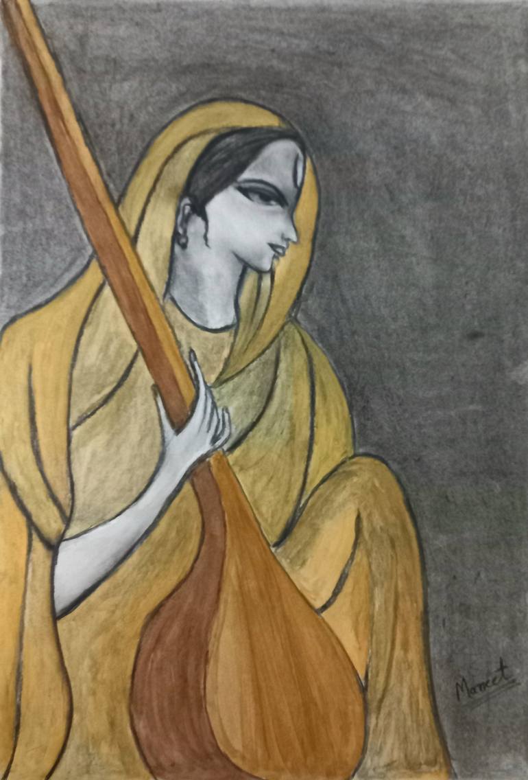 Meera bai Drawing by Maneet Kaur | Saatchi Art