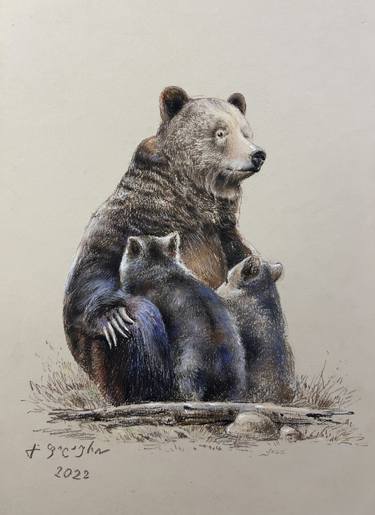 Print of Animal Drawings by Gela Philauri