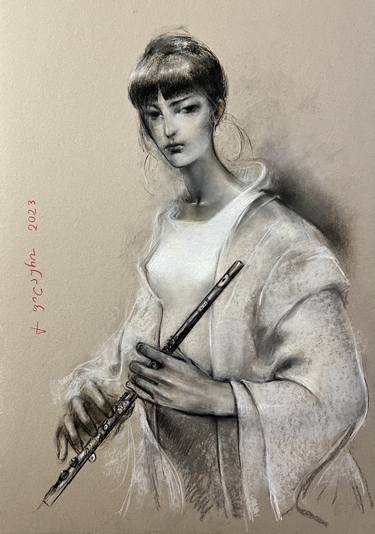Girl with a flute thumb