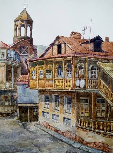 Print of Realism Architecture Paintings by Gela Philauri